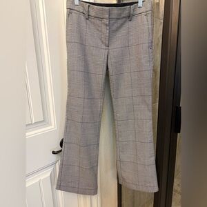 Ann Taylor Black and White Plaid Flare Pants